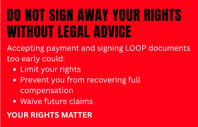 LOOP - DO NOT SIGN AWARE YOUR RIGHTS GRAPHIC LOOP - DO NOT SIGN AWARE YOUR RIGHTS GRAPHIC